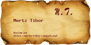 Mertz Tibor névjegykártya